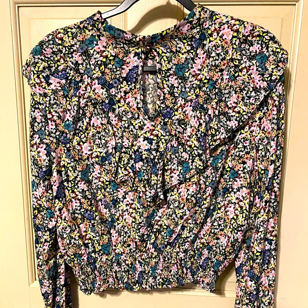 Wild Fable Cropped Peasant Top